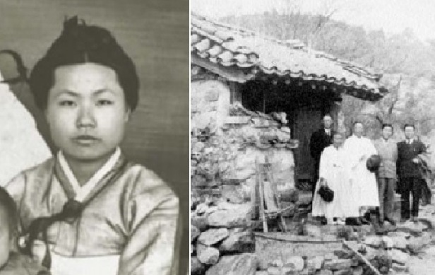 ▲ 김구의 옛 약혼녀 안시호(왼쪽), 오른쪽은 김구가 청년시절 중노릇하던 영천암을 찾아간 모습(오른쪽). 이 암자는 치하포에서 살인강도후 감옥살이중 탈옥한  김구가 잠시 은신하던 곳이다.
'