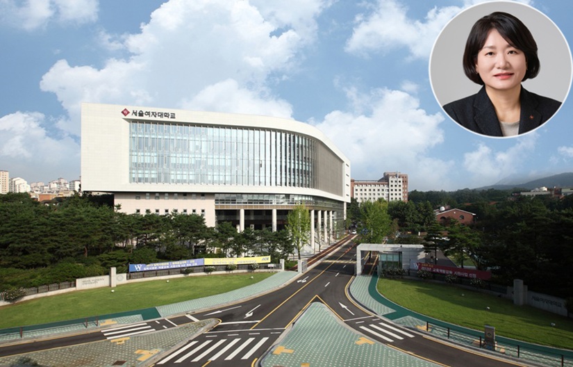 ▲ 서울여자대학교 전경. 우측 상단은 이윤선 총장.ⓒ서울여대