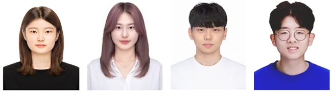 ▲ 왼쪽부터)김민희 오세림 김정우 김진 학생