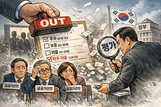 ▲ 공공기관장 평가를 둘러싼 분위기를 시각화한 AI이미지. ⓒCopilot