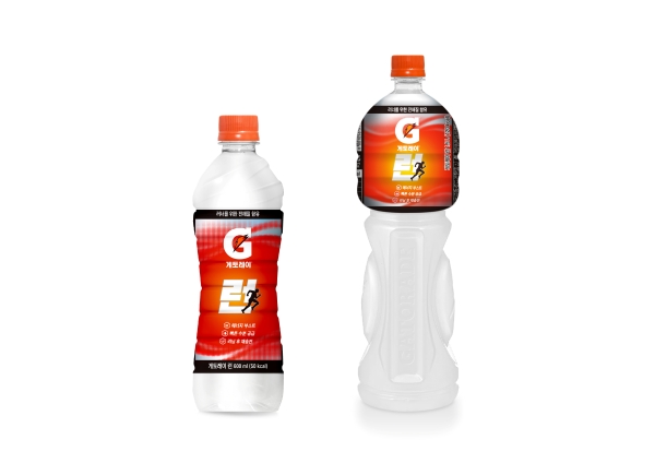 ▲ 게토레이 런(RUN) 600ml, 1.5L 제품ⓒ롯데칠성음료