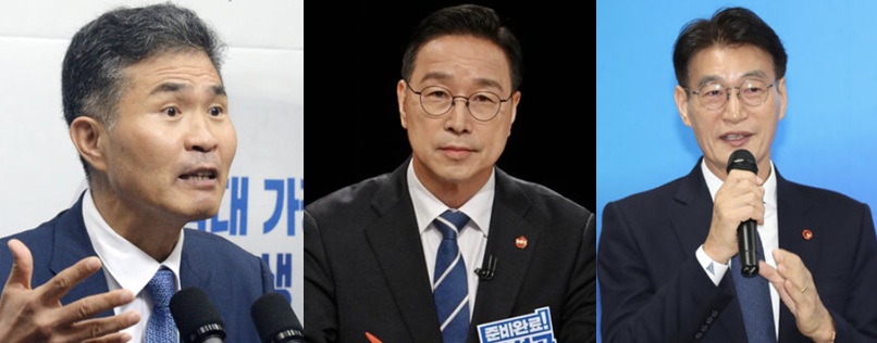 ▲ (왼쪽부터) 더불어민주당 전북도지사 후보로 선출된 이원택 예비후보·제주도지사 경선 결선 투표에 오른 위성곤·문대림 예비후보. ⓒ뉴시스