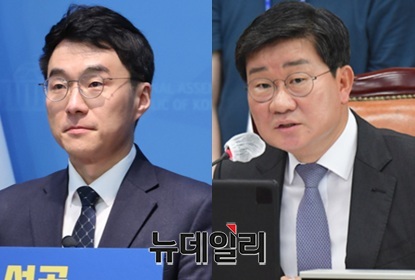 ▲ 김남국 전 대통령실 디지털소통비서관(왼쪽)과 전해철 전 더불어민주당 의원. ⓒ뉴데일리DB