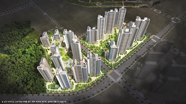 ▲ 도안자이 센텀리체 통합 조감도.ⓒGS건설