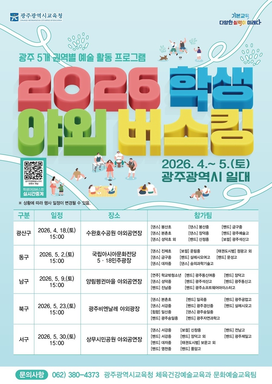 ▲ “네 꿈을 펼쳐봐” 광주시교육청, 학생 야외버스킹 운영_포스터ⓒ광주시교육청 제공