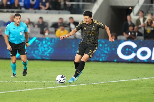 ▲ LA의 손흥민이 크루스 아술과 경기에서 침묵했고, 좋은 평가를 받지 못했다.ⓒ연합뉴스 제공