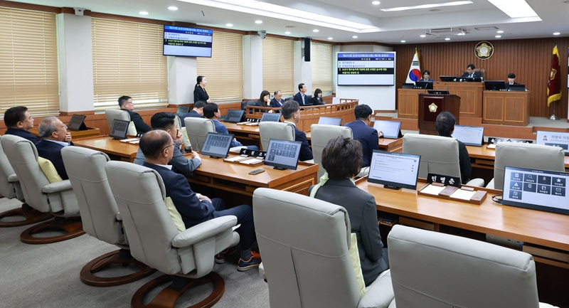 ▲ 제271회 임시회 회의 모습.ⓒ논산시의회