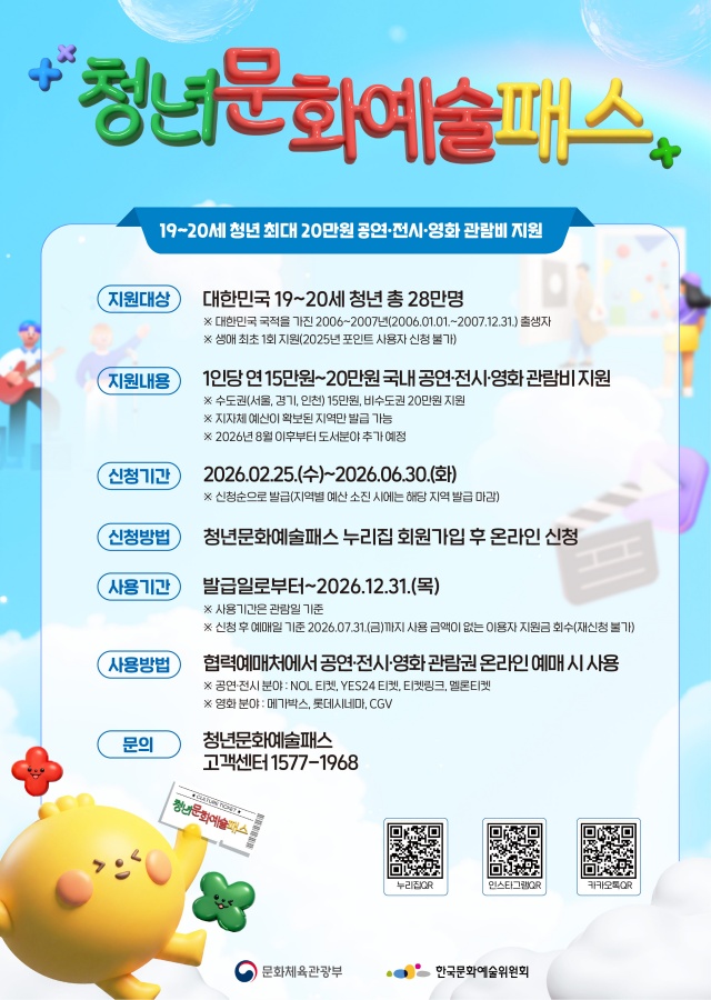 ▲ 청년문화예술패스 발급 안내 포스터ⓒ안성시 제공