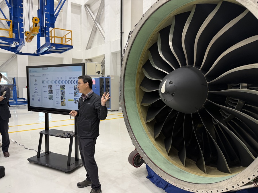 ▲ 대한항공의 인천 엔진 테스트셀 내부 모습 ⓒ이보현 기자