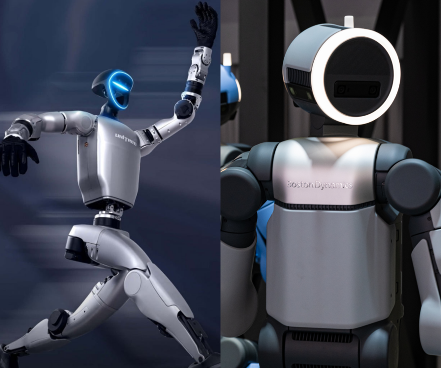 ▲ 유니트리의 휴머노이드 로봇 G1(왼쪽)과 보스턴다이내믹스의 휴머노이드 로봇 아틀라스(오른쪽).ⓒ유니트리,현대차그룹