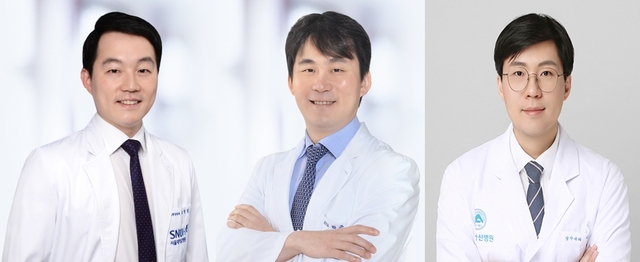 ▲ (좌측부터) 서울대병원 혈액종양내과 고영일 교수·순환기내과 박준빈 교수, 서울아산병원 심장내과 박찬순 교수. ⓒ서울대병원