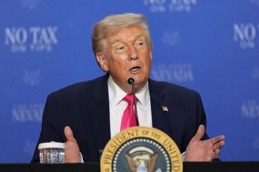 ▲ 도널드 트럼프 미국 대통령이 16일(현지 시간) 네바다주 라스베이거스에서 열린 원탁회의 행사에서 발언하고 있다. ⓒ뉴시스