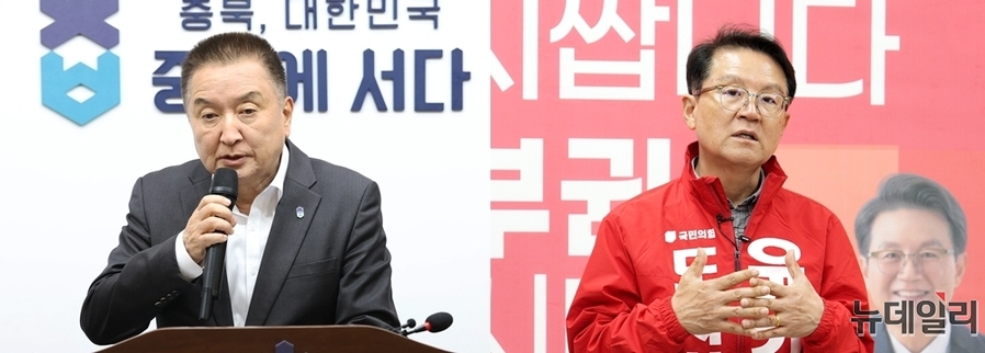 ▲ 김영환 충북지사와 윤갑근 국민의힘 예비후보. ⓒ표윤지 기자