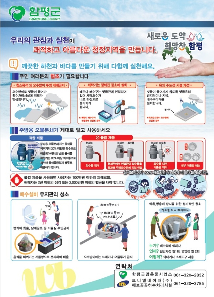 ▲ 올바른 하수도 이용문화 정착 캠페인 전단지ⓒ함평군 제공
