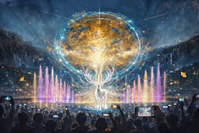 ▲ 간현관광지 '나오라쇼' 연출 장면. ⓒ원주시시설관리공단