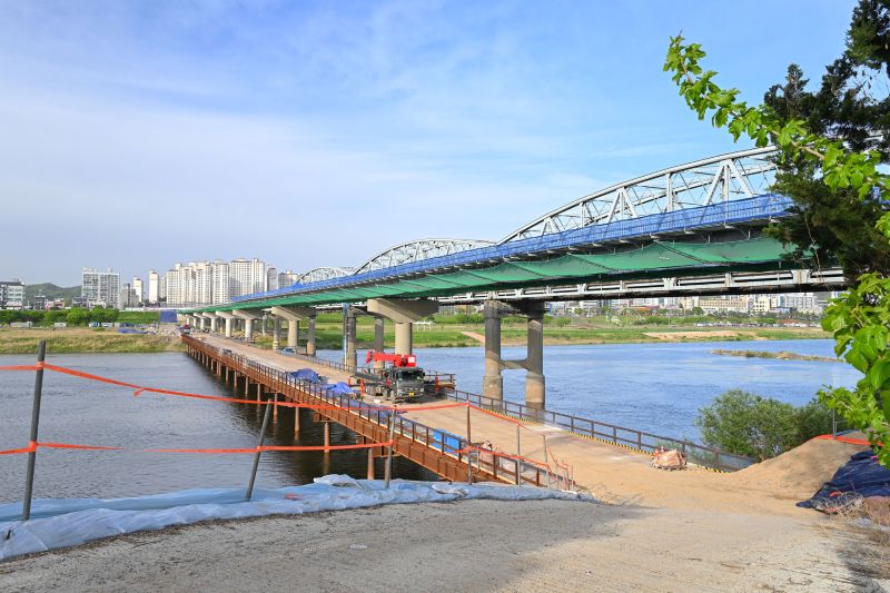 ▲ 제2금강교 건설 현장 모습.ⓒ공주시