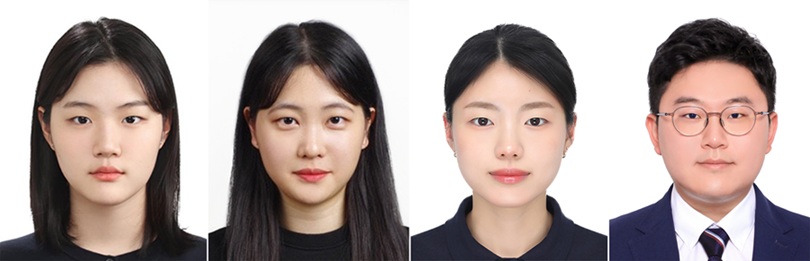 ▲ 왼쪽부터 성신여대 AI융합학부 강윤경 학생(제1저자), 박찬미 학생,  김연지 학생(이상 공저자), 고원준 교수(교신저자).ⓒ성신여대