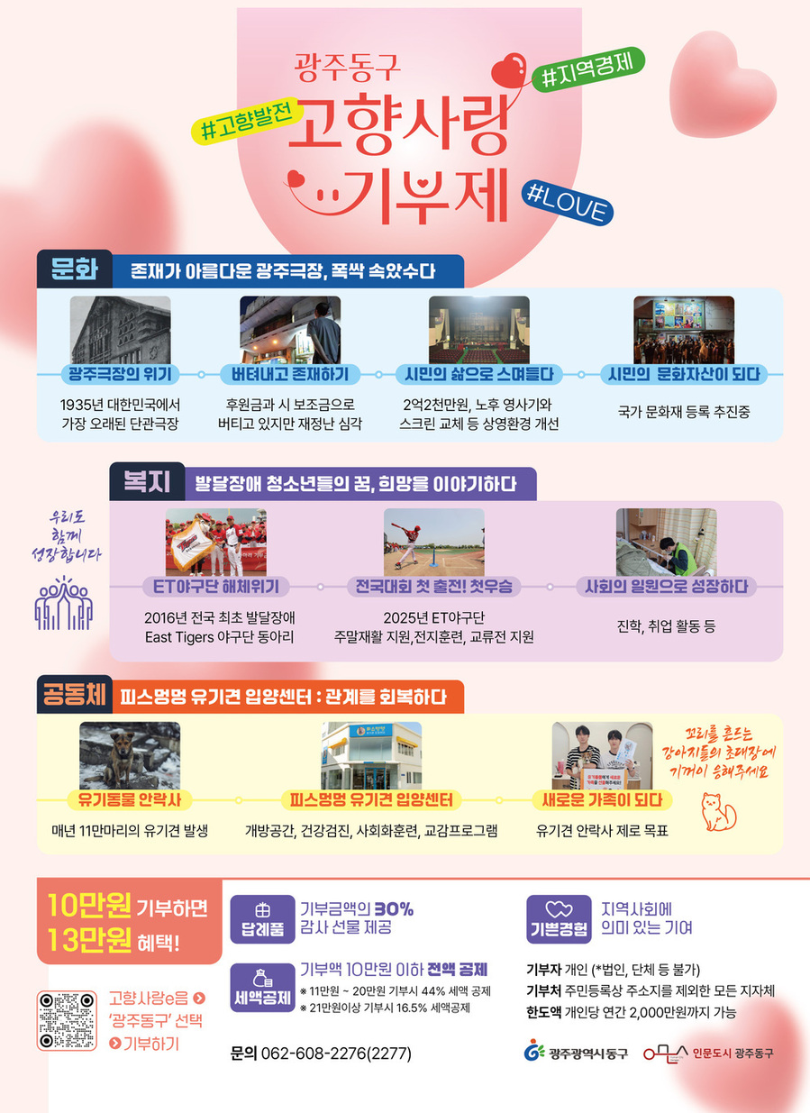 ▲ 광주동구청 기획예산실_고향사랑기부제 포스터ⓒ광주광역시 동구청 제공