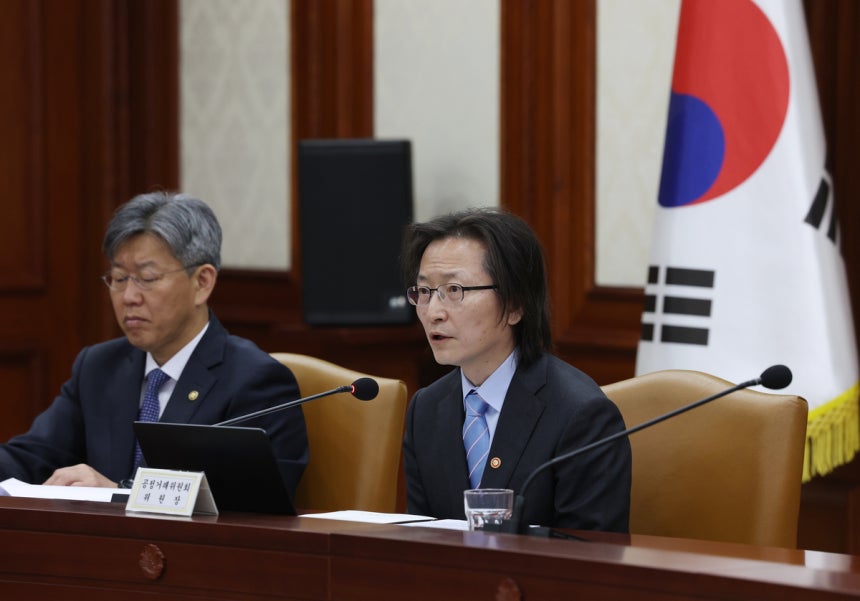 ▲ 주병기 공정거래위원회 위원장이 23일 오전 서울 종로구 정부서울청사에서 열린 민생물가 특별관리 관계장관 TF 회의에서 발언하고 있다. ⓒ연합뉴스