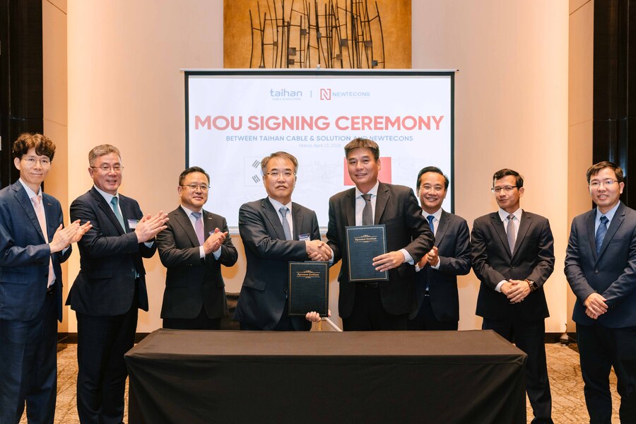 ▲ 대한전선이 한-베 비즈니스 포럼에서 뉴테콘과 MOU를 체결했다. ⓒ대한전선