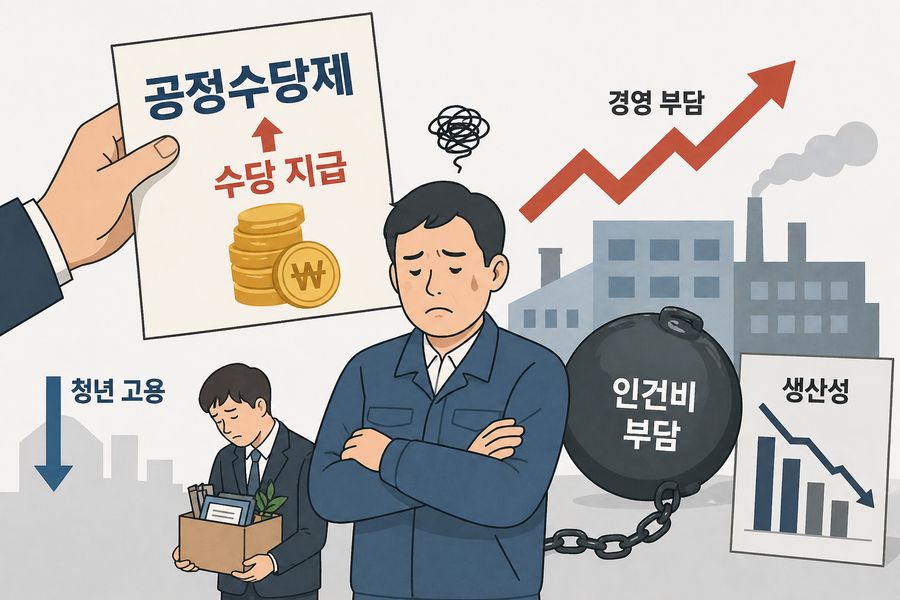 ▲ 공정 수당 도입에 따른 부작용 이미지 ⓒ챗GPT
