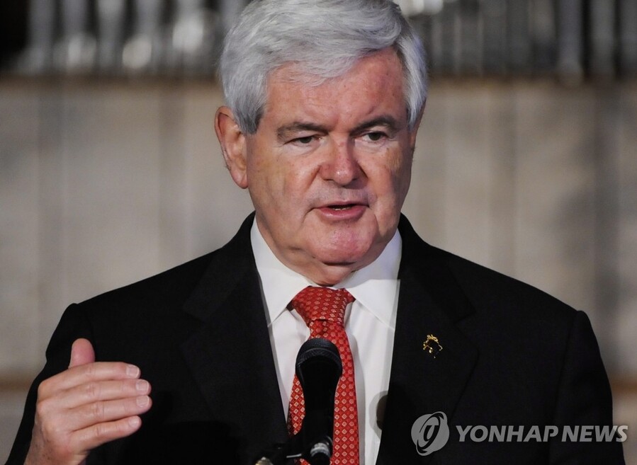 ▲ 한때 공화당 대선주자로 경선에서 뛰기도 했던 뉴트 깅리지 전 미국 하원의장. ⓒ 연합뉴스