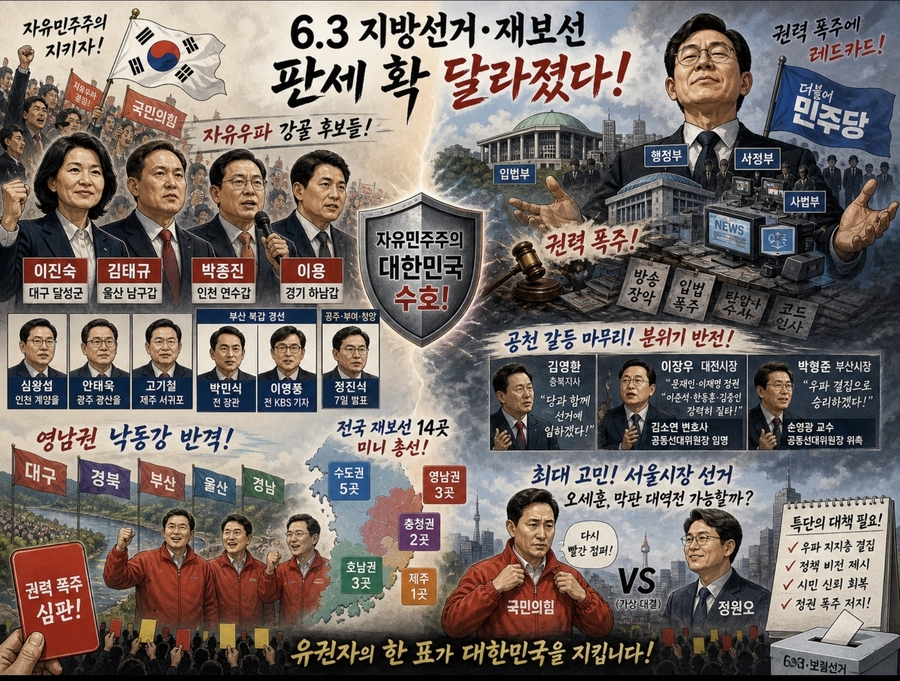 ▲ 지선-보선 분위가 서서히 변하고 있다. 투표율이 낮은 선거이기에 전통적 지지층을 누가 더 많이 투표하게 만드는 게 선거 승리 전략 제1장 제1조다. ⓒ 챗GPT