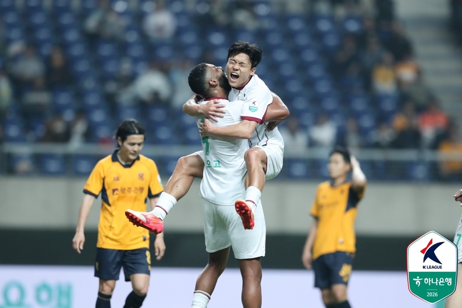 ▲ 대전이 광주를 5-0으로 완파하며 우승 후보의 모습을 드러냈다.ⓒ한국프로축구연맹 제공