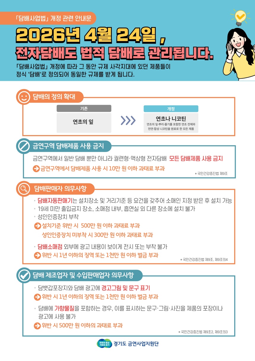 하남시 ‘합성니코틴 전자담배’도 금연구역 단속
