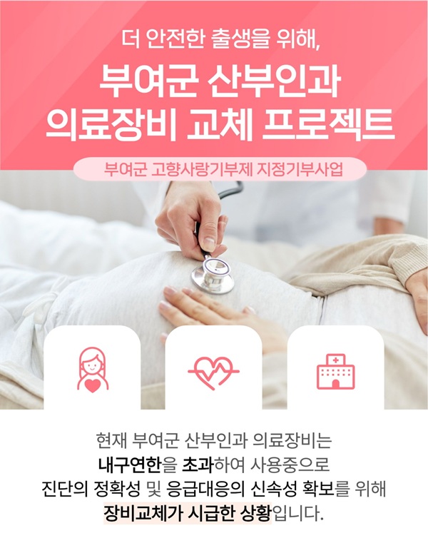 ▲ 지정기부사업 모금 홍보 포스터(산부인과 의료장비 교체)ⓒ부여군