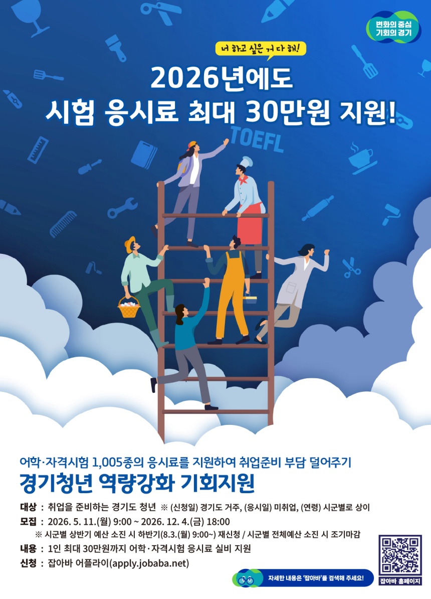 동두천시, 미취업청년 어학·자격시험 응시료 지원