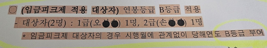 ▲ 2025년 3급 이상 직원 연봉등급 평가계획 ⓒ제보자 제공