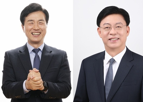 ▲ 왼쪽부터 성광진.맹수석 후보ⓒ선관위