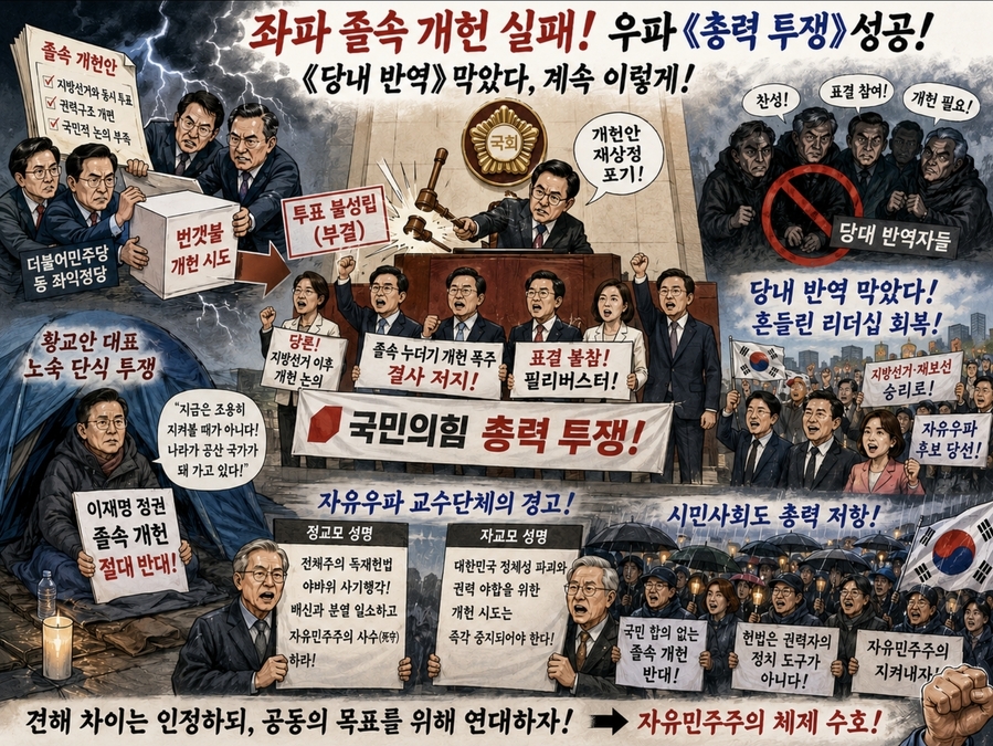 ▲ 완전히 바닥으로 추락 일보 직전에서 가까스로 기사회생의 가능성을 찾았다. 국힘 내 반란의 DNA가 이번에도 작동에 성공했다면, 대한민국의 몰락은 더욱 가속화됐을 것이다. ⓒ 챗GPT