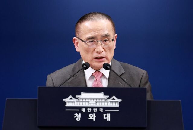 ▲ 위성락 국가안보실장이 11일 청와대 춘추관에서 열린 기자간담회에서 발언하고 있다. ⓒ뉴시스