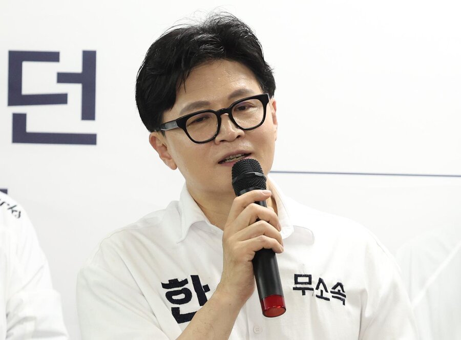 ▲ 한동훈 무소속 6·3 국회의원 부산 북갑 보궐선거 후보가 지난 10일 부산 북구 선거 캠프에서 열린 개소식에서 발언하고 있다. ⓒ뉴시스
