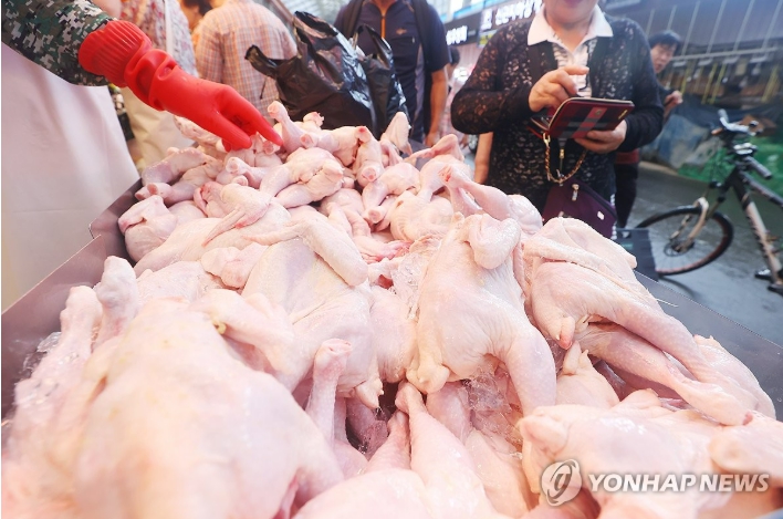 ▲ 서울의 한 전통시장에서 닭을 구매하는 시민들.ⓒ연합뉴스