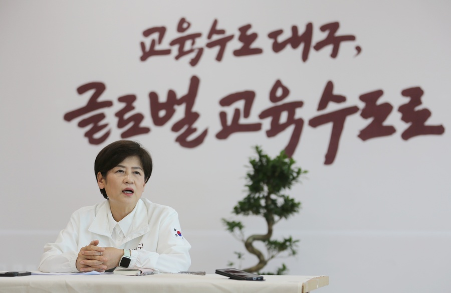 ▲ 강 후보는 “다시 출발선에 서서 세 번째 임기를 통해 대구를 한 단계 높은 글로벌 교육수도로 만들겠다”고 강조했다.ⓒ대경인터넷기자협