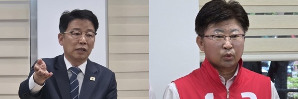 ▲ 왼쪽부터 김찬술, 최충규 대덕구청장 후보.ⓒ김경태기자