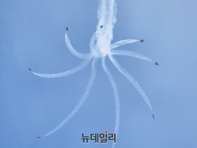 ▲ 대한민국 공군 특수비행팀 블랙이글스 에어쇼. ⓒ삼척시