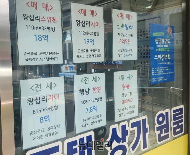 ▲ 공인중개사무소에 게재된 매물 정보. ⓒ박정환 기자