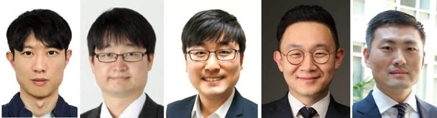 ▲ 공동 연구진. 왼쪽부터 성균관대 최성열 연구원(제1저자), 백정민 교수, 김정규 교수, 충남대 김현유 교수, UCLA 첸준 교수.ⓒ성균관대