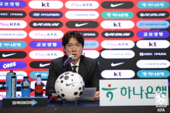 ▲ 홍명보 한국 축구대표팀 감독이 북중미 월드컵 1차 목표를 32강이라고 제시했다.ⓒ대한축구협회 제공