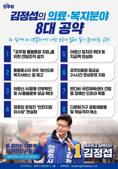 ▲ 의료복지 8대공약 카드 뉴스.ⓒ선거 캠프