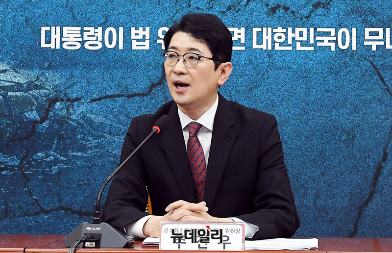 ▲ 주진우 위원장이 지난 19일 국회에서 열린 국민의힘 중앙선대위 공소취소 특검법 저지특위 1차 회의에서 모두발언을 하는 모습. ⓒ이종현 기자