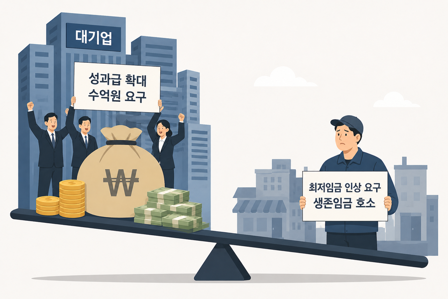 ▲ 노동시장 이중구조 이미지 ⓒ챗GPT
