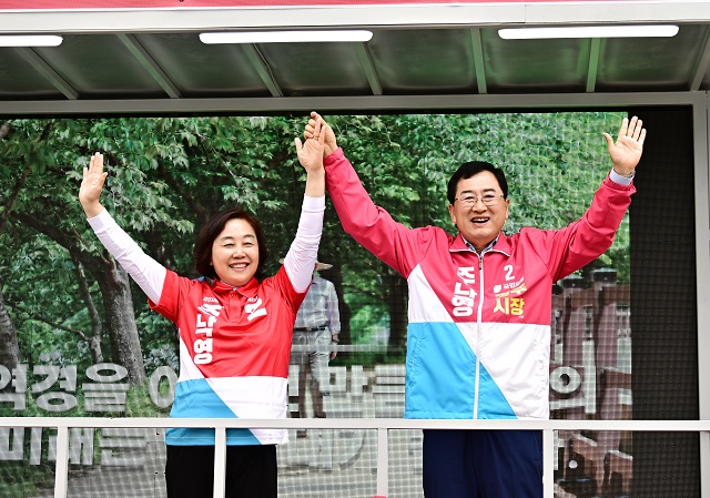 ▲ 지난 21일 국민의힘 주낙영 경주시장 후보 출정식.ⓒ주낙영 후보실