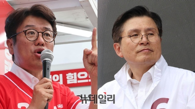 ▲ 6·3 경기 평택을 국회의원 재선거에 출마한 유의동(왼쪽) 국민의힘 후보와 황교안 자유와혁신 후보. ⓒ뉴데일리 DB