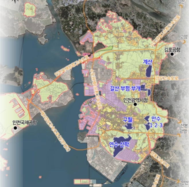▲ 노후계획도시 사업지구 위치도 ⓒ인천시 제공