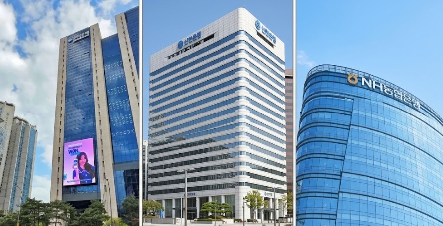 ▲ 우리은행, 신한은행, NH농협은행 본관 ⓒ 각 사